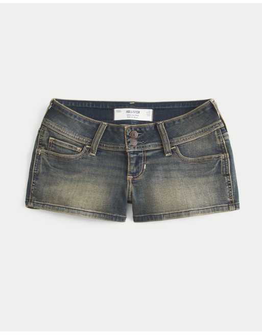 Hollister Ultra low-rise jean shortie shorts in dark, 3 of 4