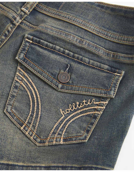 Hollister Ultra low-rise jean shortie shorts in dark, 4 of 4