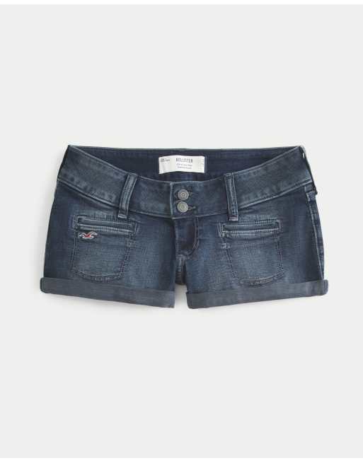 Hollister Ultra low-rise jean shortie shorts in dark, 4 of 4