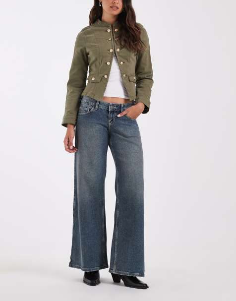 Hollister ultra tief sitzende Wide-Leg-Jeans in Dirty-Blue-Waschung - view 1