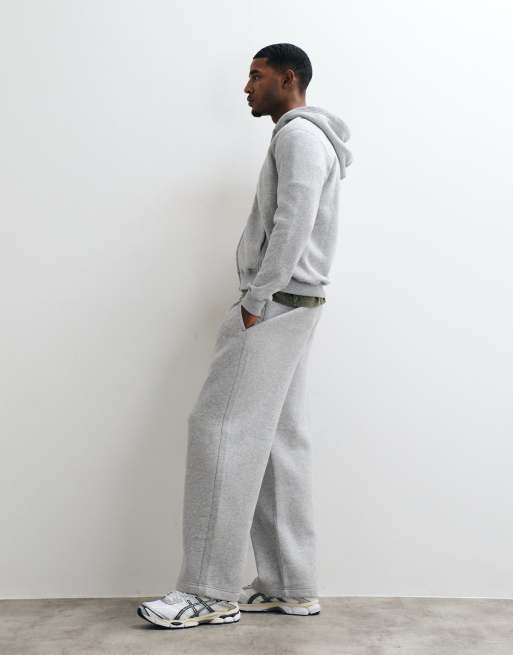 Hollister uncuffed baggy low rider joggers in light grey, 2 of 5