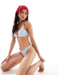 [Hollister] Hollister underwire bikini top in blue floral print (part of a set) M MULTI
