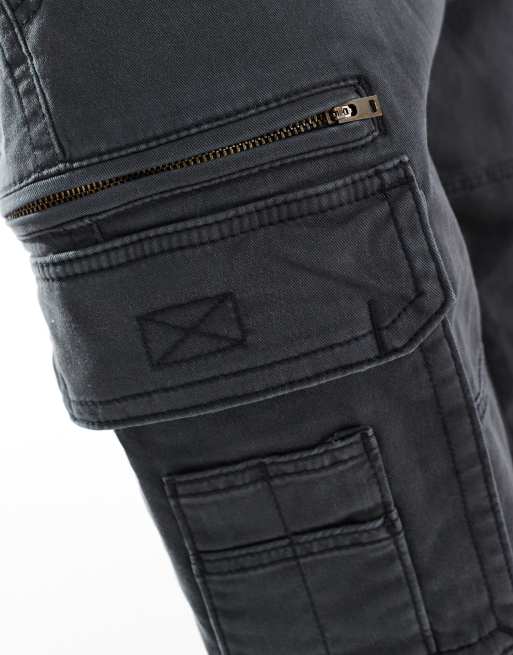 Hollister utility loose cargo trouser in black ASOS
