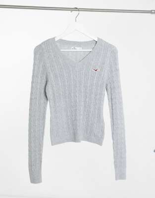 hollister cable knit jumper