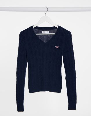 hollister v neck jumper