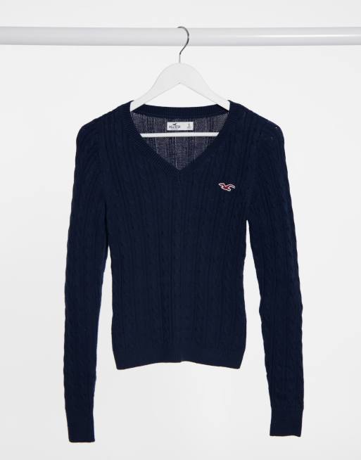 Hollister navy blue sweater discount