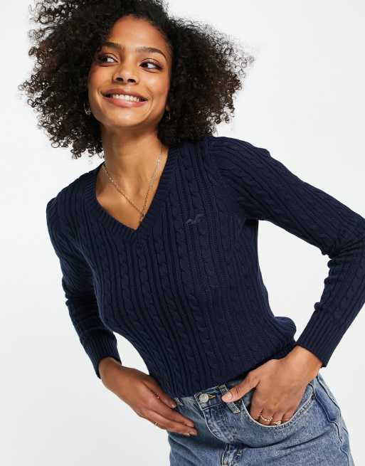 Hollister Womens V-Neck Sweater 