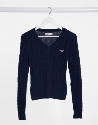cable knit sweater navy