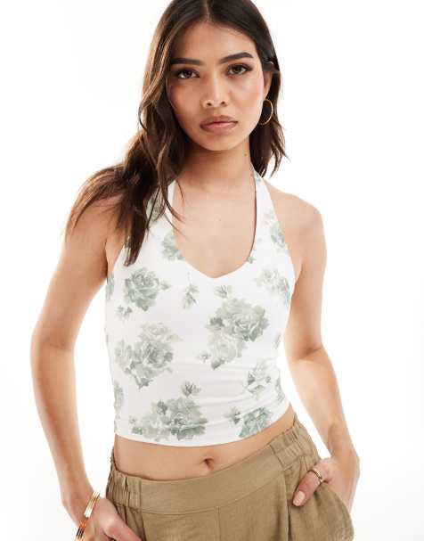 Hollister Floral Off The Shoulder Crop Top (med) - Gem