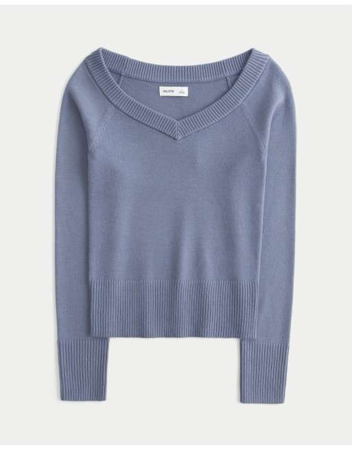 Hollister V-neck sweater in dark blue, 1 of 1