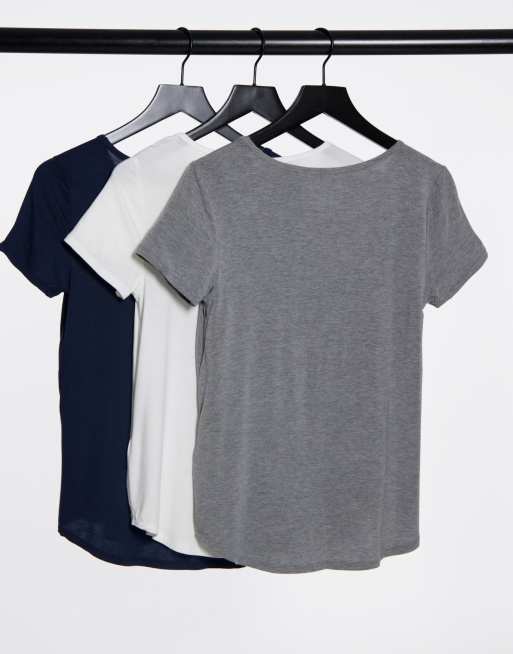 Hollister v neck t-shirt 3-pack in multi, 2 of 4