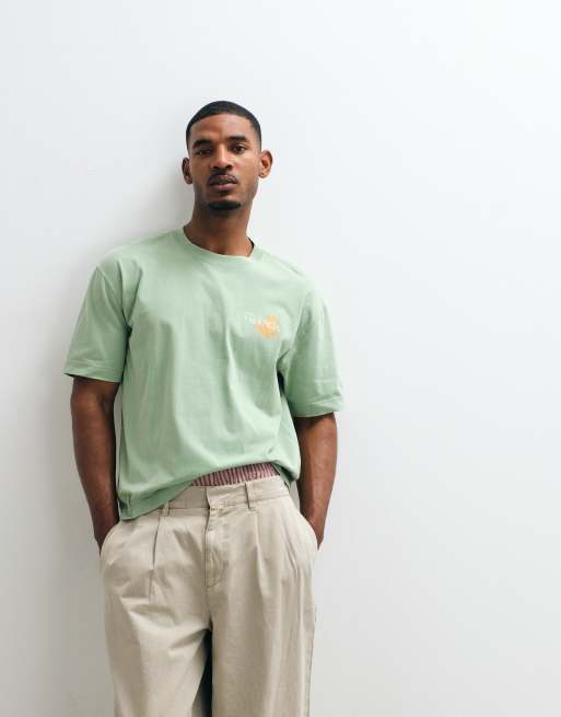 Hollister Valencia back graphic boxy t-shirt in green | ASOS