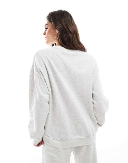 Hollister varsity crewneck sweatshirt co-ord in grey, 4 of 4