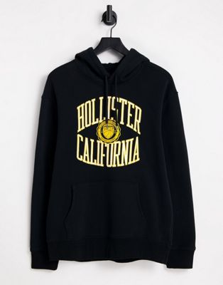 Hollister varsity logo hoodie in black - ASOS Price Checker