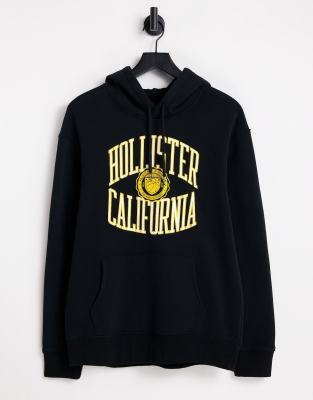 Hollister varsity logo hoodie in black - ASOS Price Checker