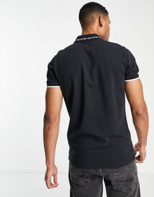 Hollister black polo shirt top