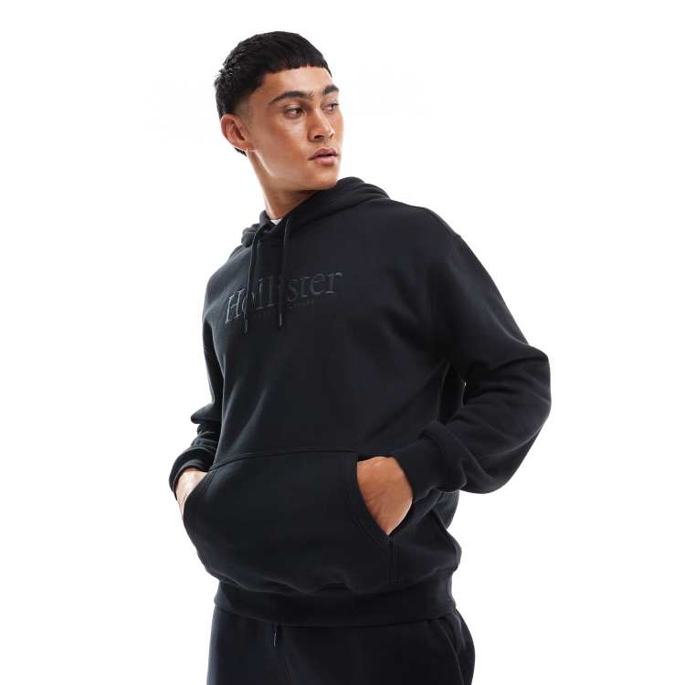 Hollister varsity tech tech logo hoodie in black CO ORD ASOS