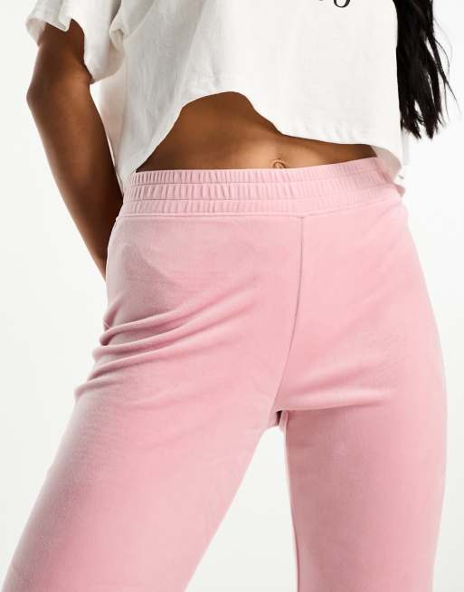 Hollister velour flares in light pink