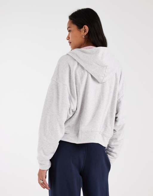 Hollister vendbar hættetrøje med lynlås i grå og pink, 3 af 4