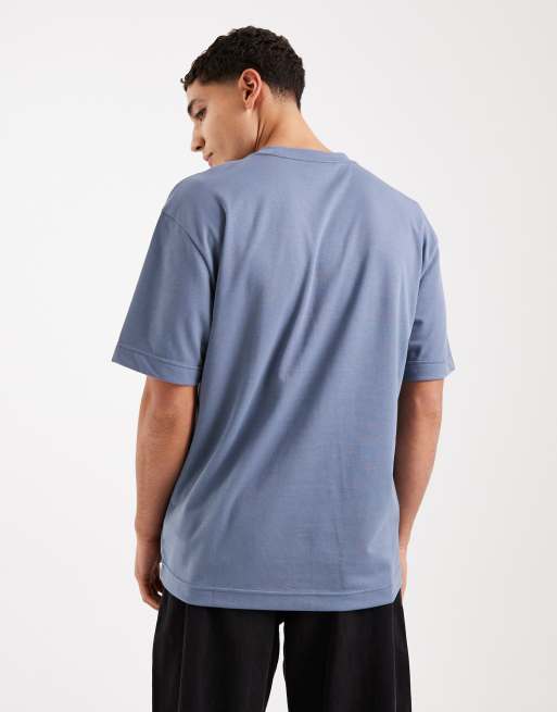 Hollister - Verkoelend recht oversized T-shirt in indigoblauw, 3 van 5