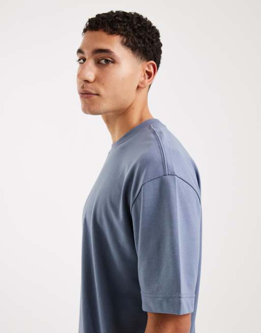 Hollister - Verkoelend recht oversized T-shirt in indigoblauw, 4 van 5
