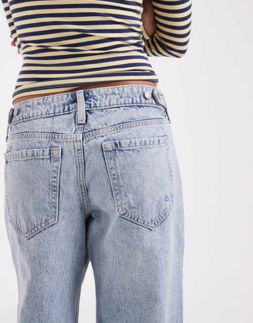 Hollister verstellbare Baggy-Jeans in Hellblau, 4 von 5