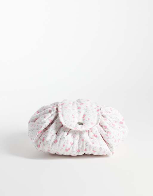 Hollister – Verstellbare Make-up-Tasche in Rosa mit Blumenmuster