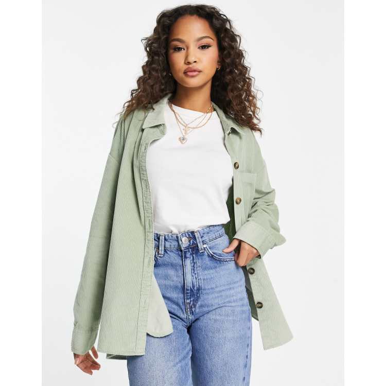 Hollister Veste chemise en velours c tel Vert ASOS
