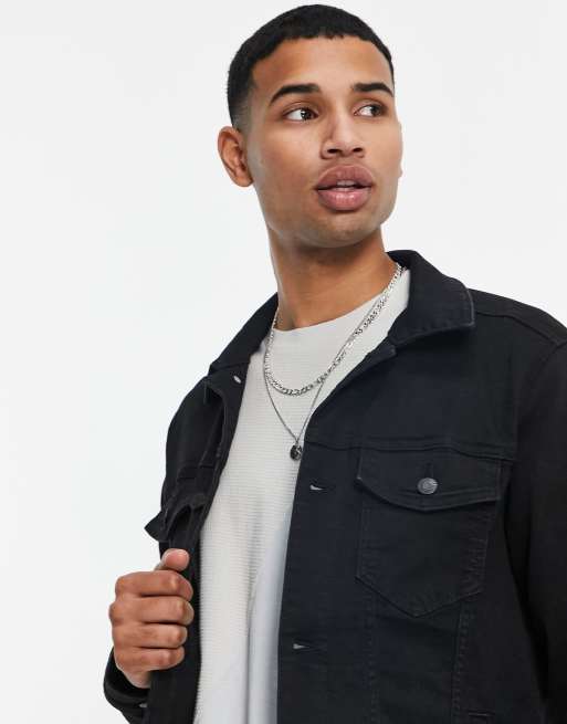 Hollister Veste de camioneur en jean Noir