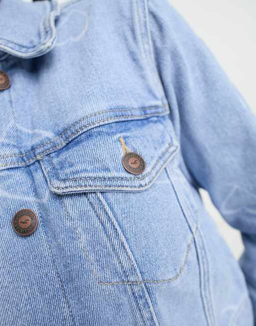 Hollister - Veste en jean courte - Bleu délavé moyen, 2 de 4