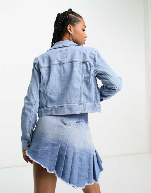 Hollister - Veste en jean courte - Bleu délavé moyen, 3 de 4