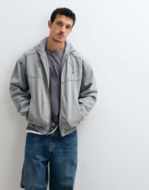 Hollister veste skater oversize à capuche en charbon - view 1