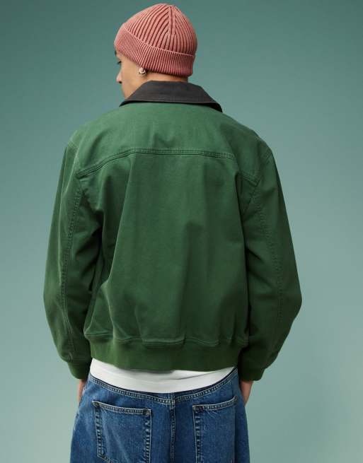 Hollister - Veste style workwear à motif et col contrastant - Vert, 3 de 4