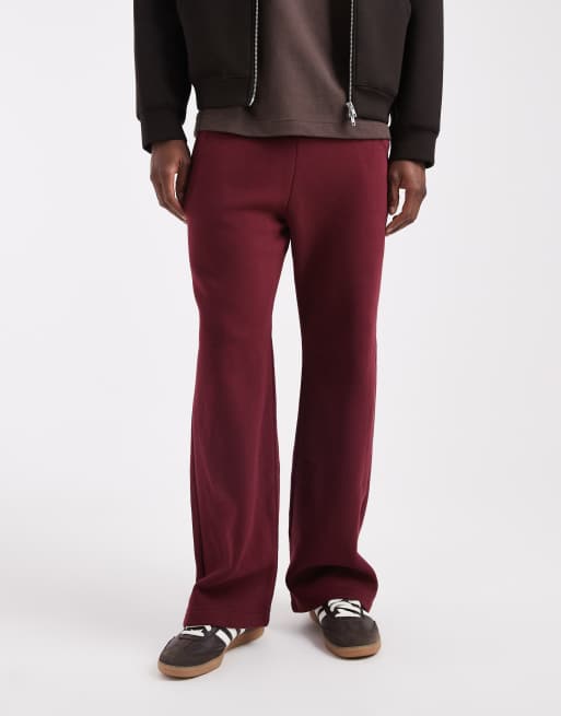 Hollister – Vinröda mjukisbyxor i bootcut-modell