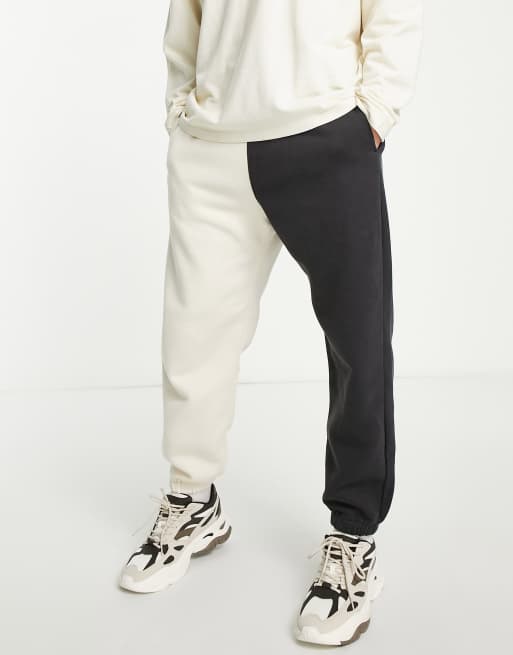Black and white spliced joggers new arrivals