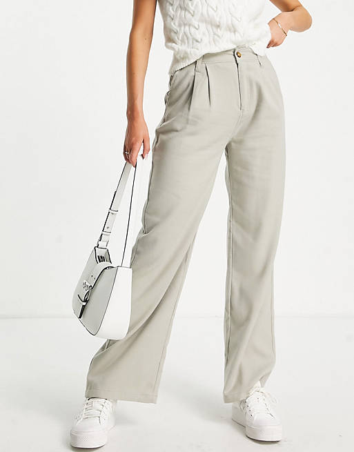 Hollister - Vintage-stijl baggy broek met hoge taille in grijs