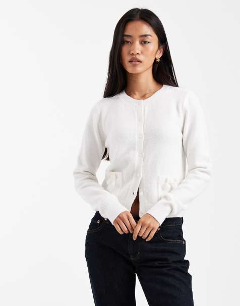 Hollister – Vit kofta med rosett - view 1