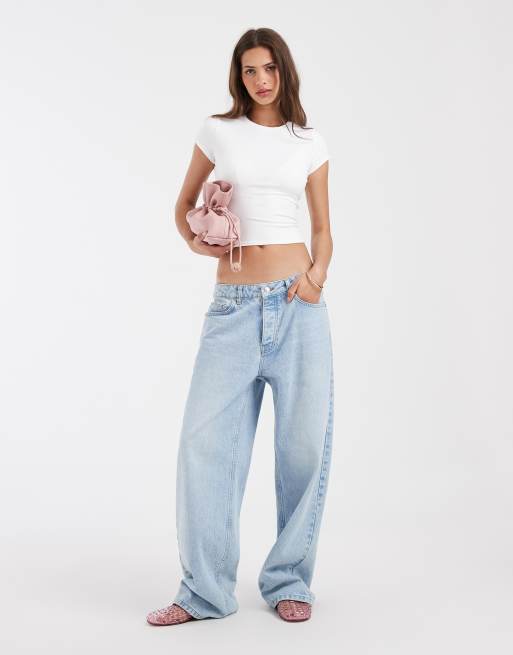 Hollister – Vit, liten t-shirt i seamless-design, 3 av 4