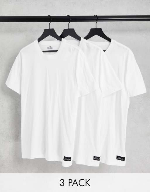 Hollister – Vit t-shirt i oversize, 3-pack