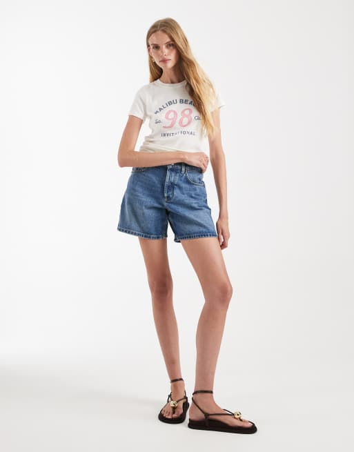 Hollister – Vit t-shirt med tryck och smal passform, 2 av 4