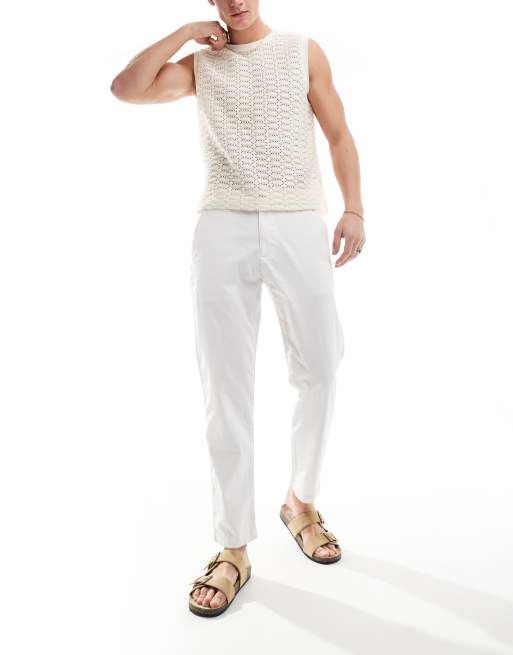 Hollister – Vita linnebyxor med ledig passform