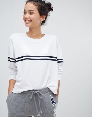 Hollister waffle top with striped chest 