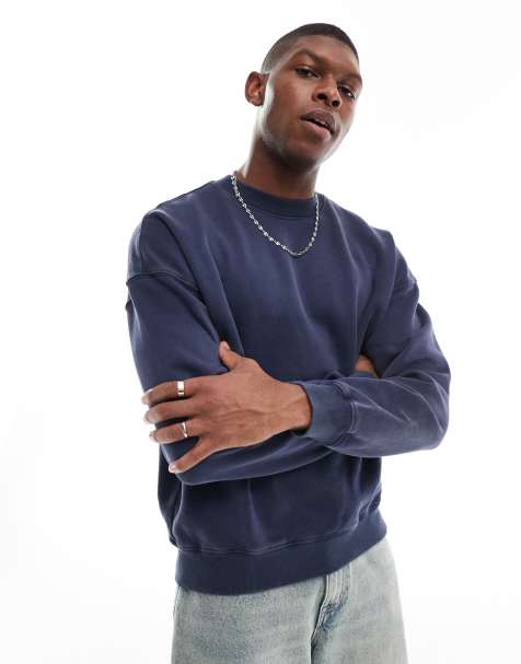 Hollister washed boxy sweatshirt in blue - view 1
