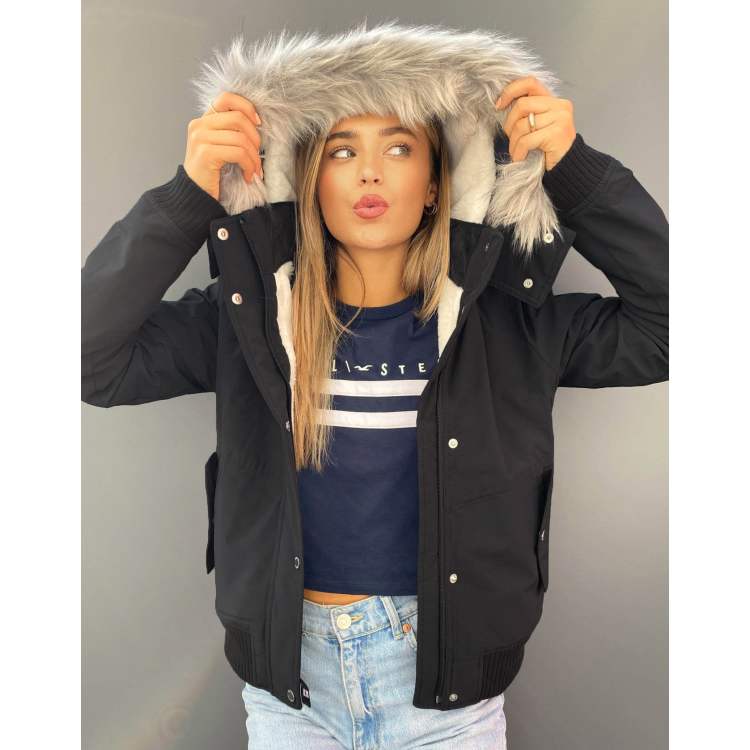 Hollister cozy lined bomber jacket hotsell