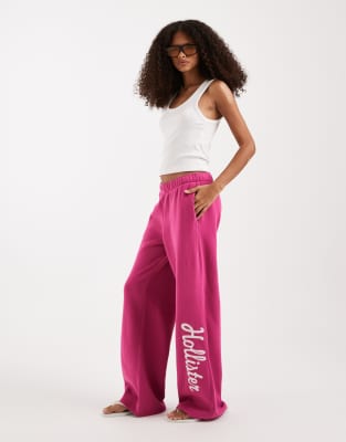 Hollister - Weit geschnittene Jogginghose in Pink-Rosa