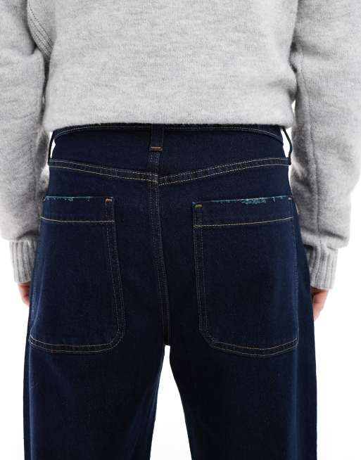 Hollister – Weite 5-Pocket-Jeans in Indigoblau, 4 von 5