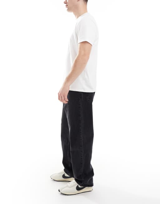 Hollister – Weite 5-Pocket-Jeans in Schwarz, 3 von 5