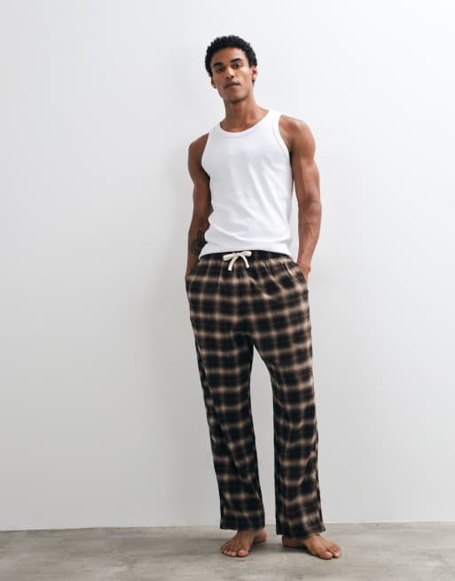 Hollister weite Flanell-Pyjamahose mit braunem Karomuster, 1 von 4