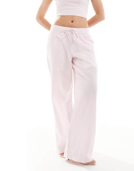 Hollister – Weite Hose mit rosa Vichy-Karomuster und niedrigem elastischem Bund, 2 von 5