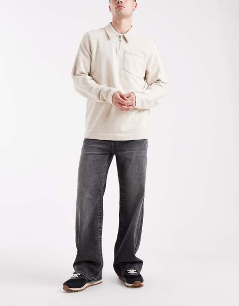 Hollister – Weite Jeans im Y2K-Stil in verwaschenem Schwarz mit Taschen-Details - view 1